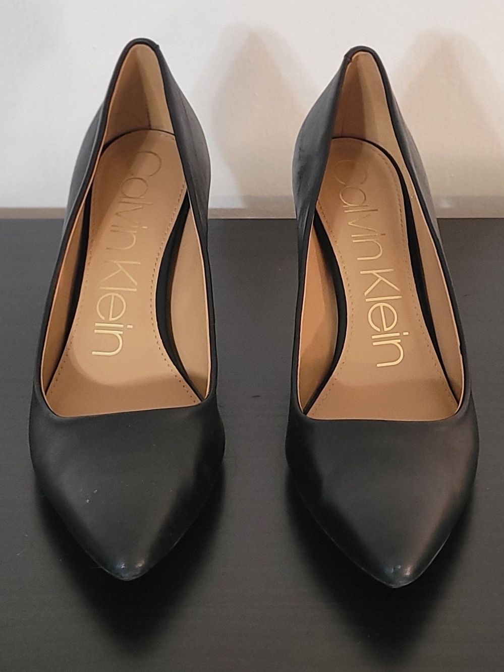 Calvin Klein Black Pointed-Toe, 2 Inch Heels